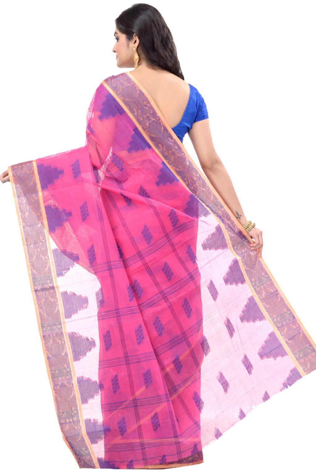 Pink Pure Cotton Kamala Desiging Tant Saree (224)